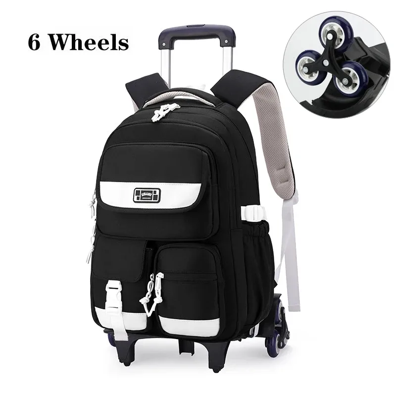 sac à dos d'école à roulettes pour adolescentes, cartable à roulettes, sacs de voyage pour étudiants et enfants, notification