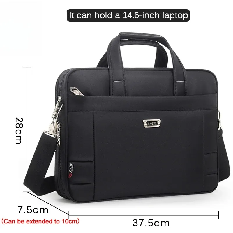 sac porte-documents de grande capacité pour hommes, sacoche d'affaires pour ordinateur portable de 17, 15.6 et 14 pouces, sac à bandoulière en toile, sac fourre-tout de travail