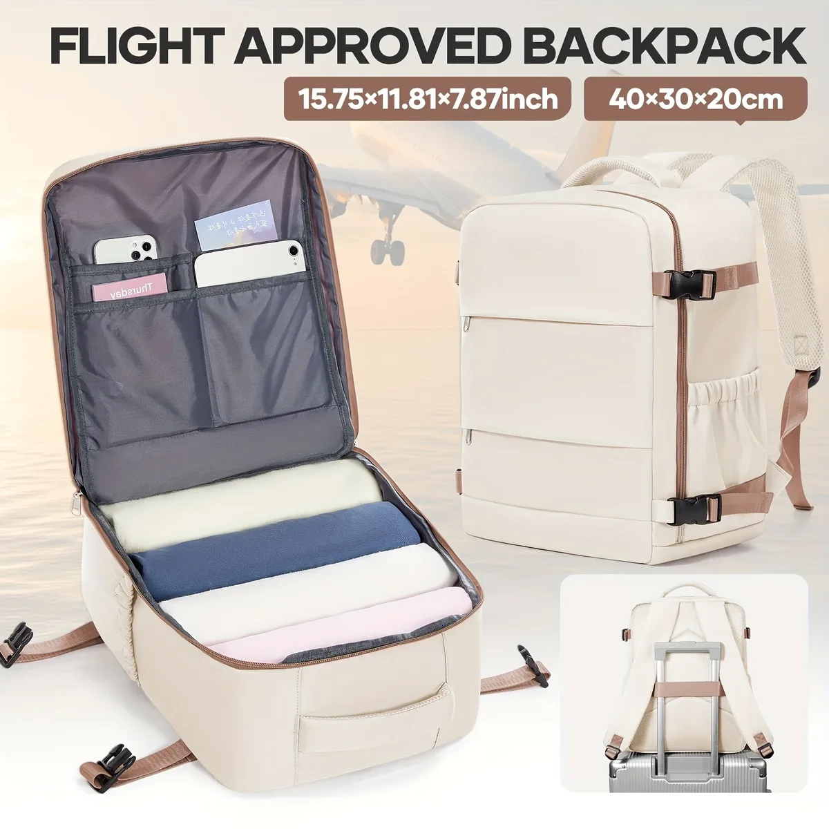 sac à dos ryanair 40x30x20, sac à dos de voyage pour avion, bagage à main wizzair easyjet, sac de cabine pour femmes et hommes, sac à dos pour ordinateur portable