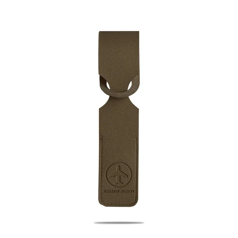 étiquette de bagage en cuir pu, 1 pièce, identifiant de valise à bagages créatif, support d'identification, étiquettes d'embarquement, étiquette portable, accessoires de voyage