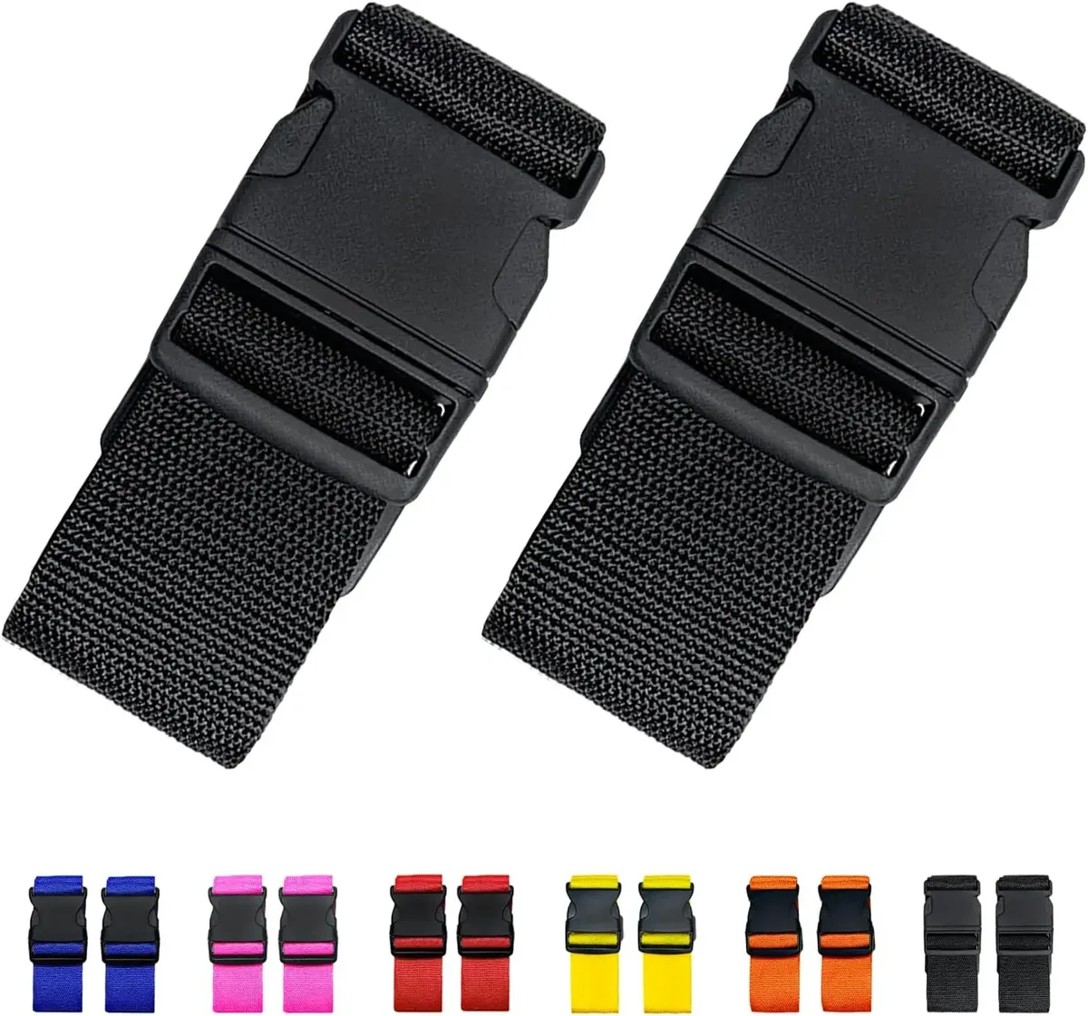 sangles de bagages réglables de couleur vive, lot de 2, ceintures de valise robustes, accessoires de sac de voyage (120-200cm x 2.5cm)
