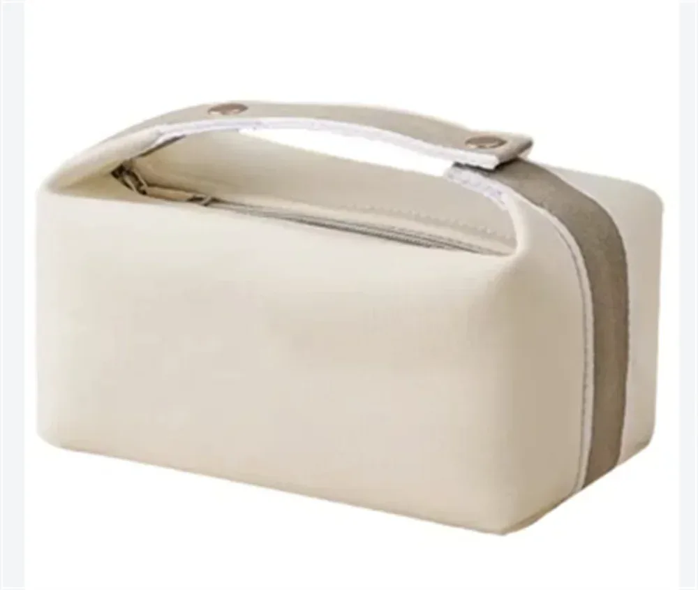 sac en toile à main pour femme, trousse de maquillage portable personnalisable avec nom, sac de rangement de voyage brodé avec nom, cadeau pour fille