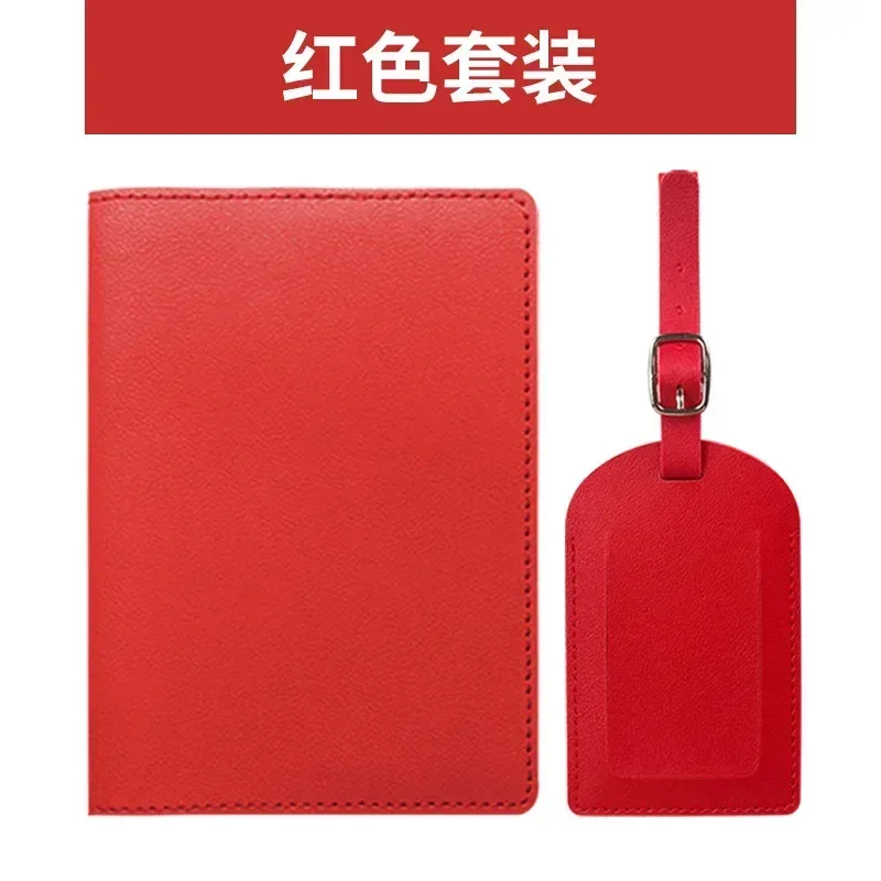 couverture de passeport de voyage en pu, étiquettes de bagages, cadeau d'affaires pour fête de mariage, porte-billet, étui porte-passeport, ensemble d'accessoires de voyage