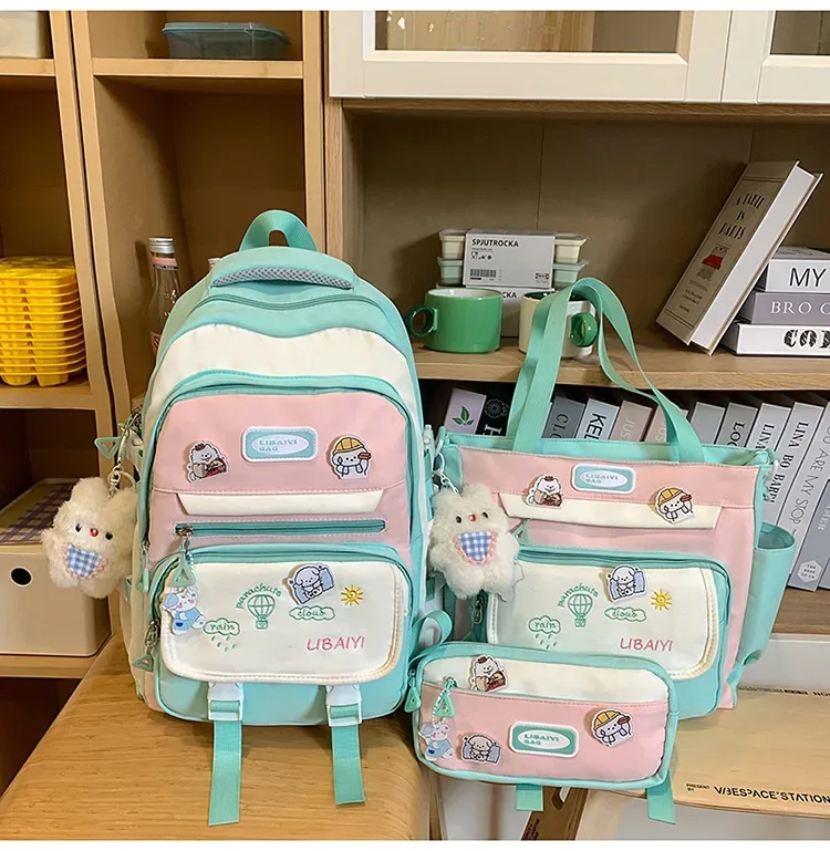 sac à dos quotidien de style coréen pour femmes, sac à dos de voyage en tissu nylon imperméable, sac d'école pour filles, sacs décontractés pour adolescents