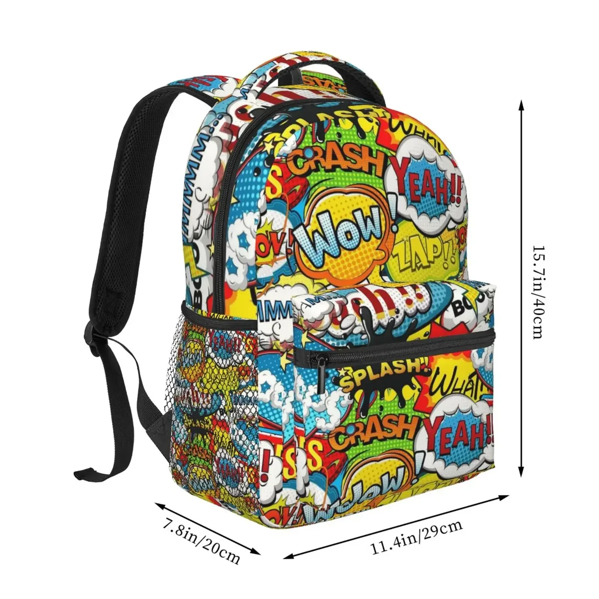 sac à dos de voyage imprimé pop art unisexe, collection de bandes dessinées américaines, sacs à dos pour ordinateur portable de grande capacité, cartable scolaire pour adolescents