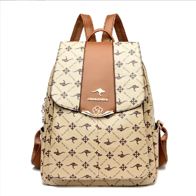 sacs à dos en cuir imprimé de luxe pour femmes, nouvelle mode, sacs à bandoulière de voyage de grande capacité, fourre-tout pour ordinateur portable, sac d'école