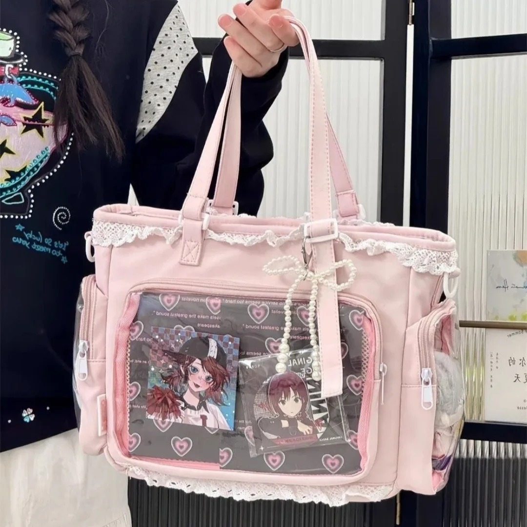 sac à bandoulière kawaii transparent, sac à poupée transparent, sac itabag, sac fourre-tout anime pour les voyages, les sorties décontractées et le shopping