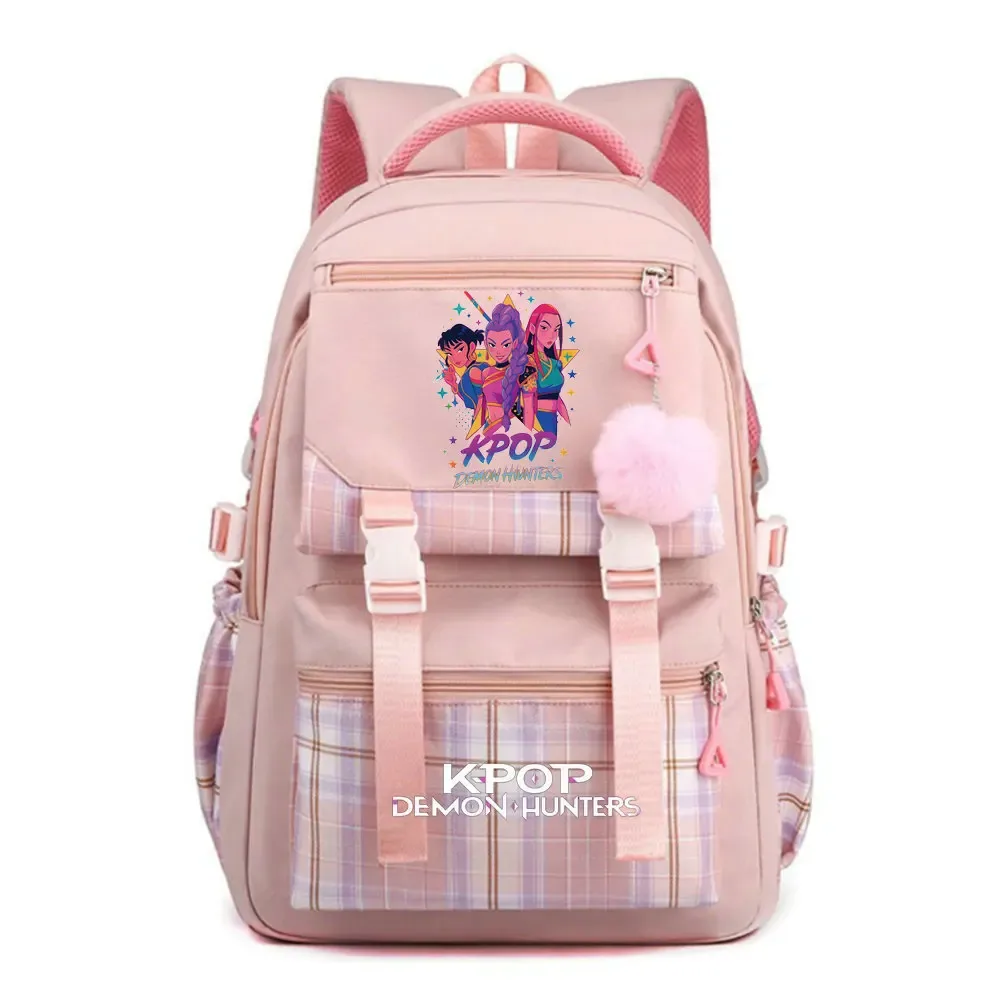 sacs à dos d'école kpop demon hunters, sacs d'école pour étudiants, sac à dos de voyage à la mode pour filles, sac à dos étanche avec fermeture éclair, sac à dos pour ordinateur portable
