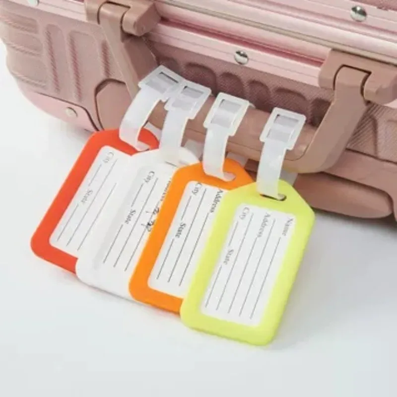 étiquettes de bagages de voyage portables avec carte d'identité, étiquettes d'embarquement en pvc diy, étiquettes nominatives pour valises, accessoires de voyage unisexes