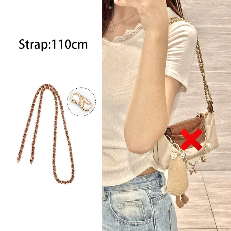 chaîne de sac à bandoulière pour longchamp mini, accessoires de sac durables, à la mode, de bonne qualité, pour modification de sac