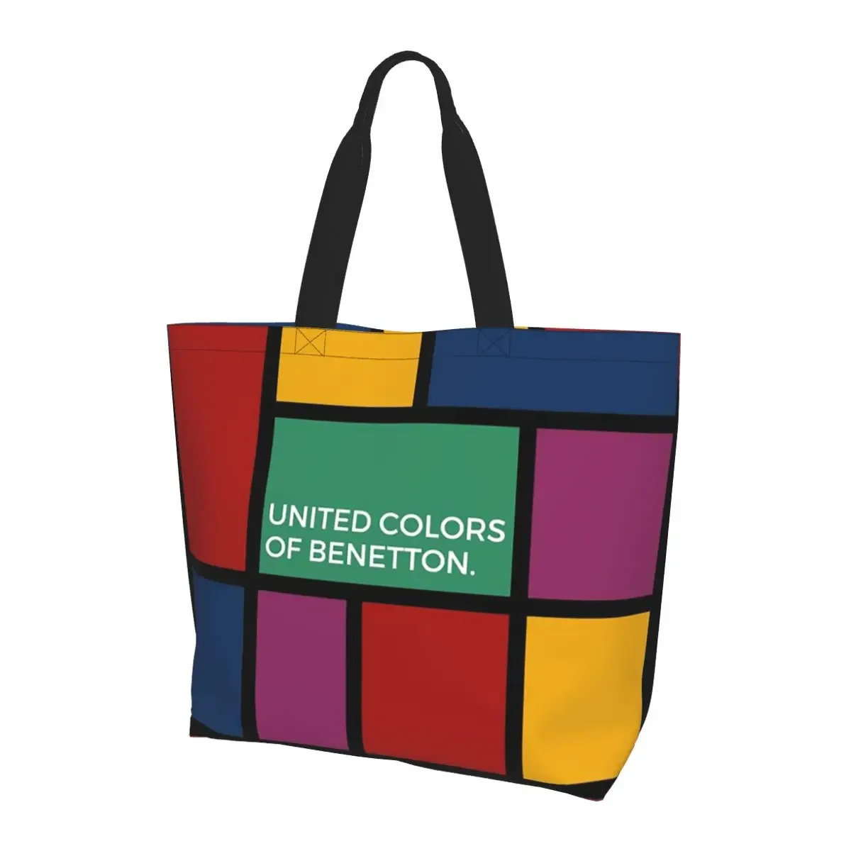 united colors of benetton sac fourre-tout en toile de grande capacité, sac à bandoulière, sac à provisions pour femmes