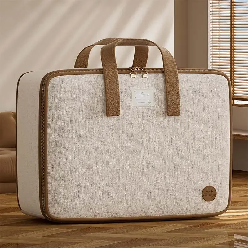 sac de rangement pour couette en coton imperméable et résistant à l'humidité, grande capacité, pour déménagement, vêtements et couvertures