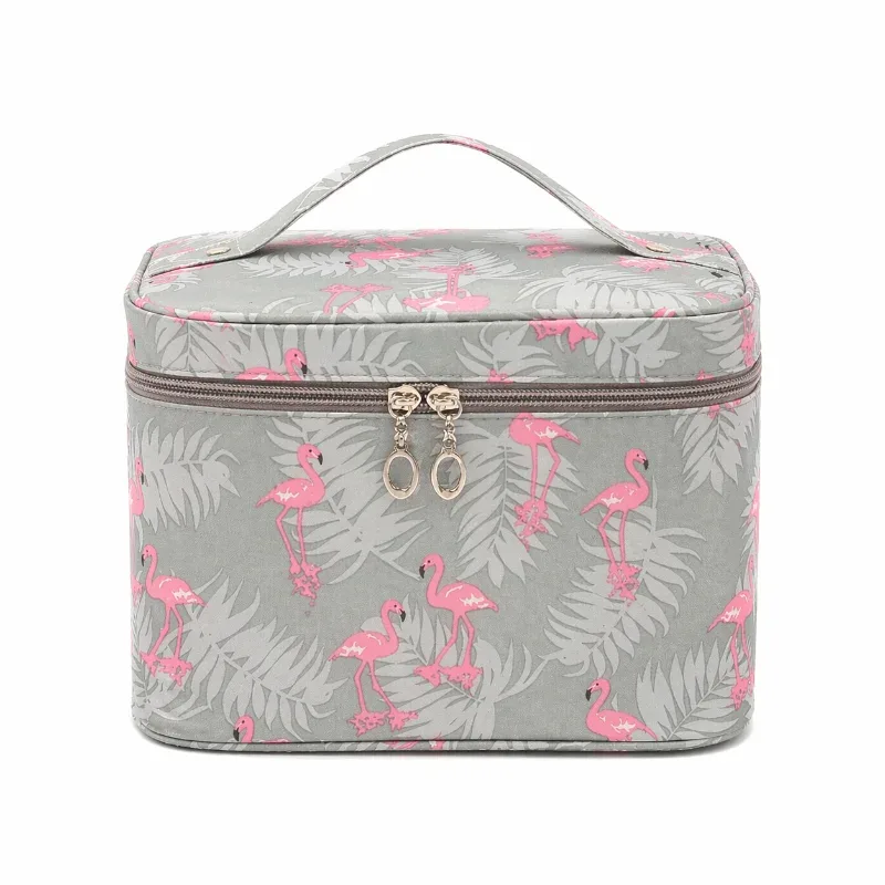 Sac de maquillage en toile imperméable pour femmes, organiseur de cosmétiques portable pour les voyages, pochette de rangement pour articles de toilette mignonne