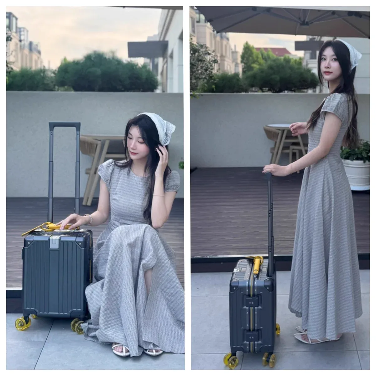 valise à roulettes légère de 14 pouces avec serrure tsa, cadre en aluminium, bagage à main, pas besoin de s'enregistrer à la compagnie aérienne