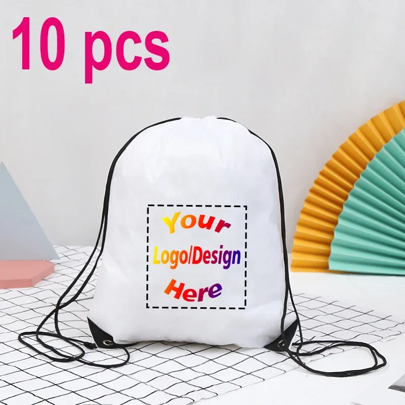 sac à dos personnalisé avec proximité wstring, sac de voyage en plein air, de dehors, d'entraînement, de chaussures de bug astique, impression de logo, cadeau personnalisé, 10 pièces/lot