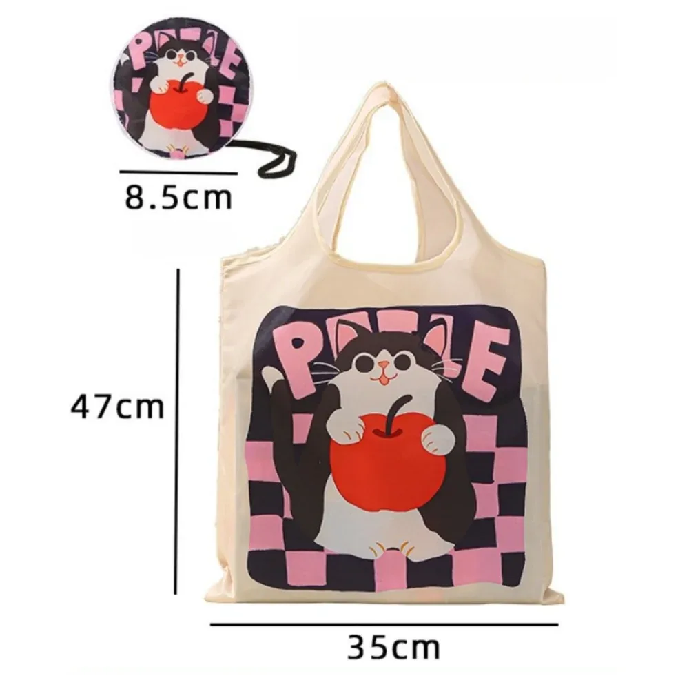 sac de courses à motif d'animaux de dessin animé, léger, grande capacité, écologique, pliable, sac de rangement mignon, utilisation quotidienne