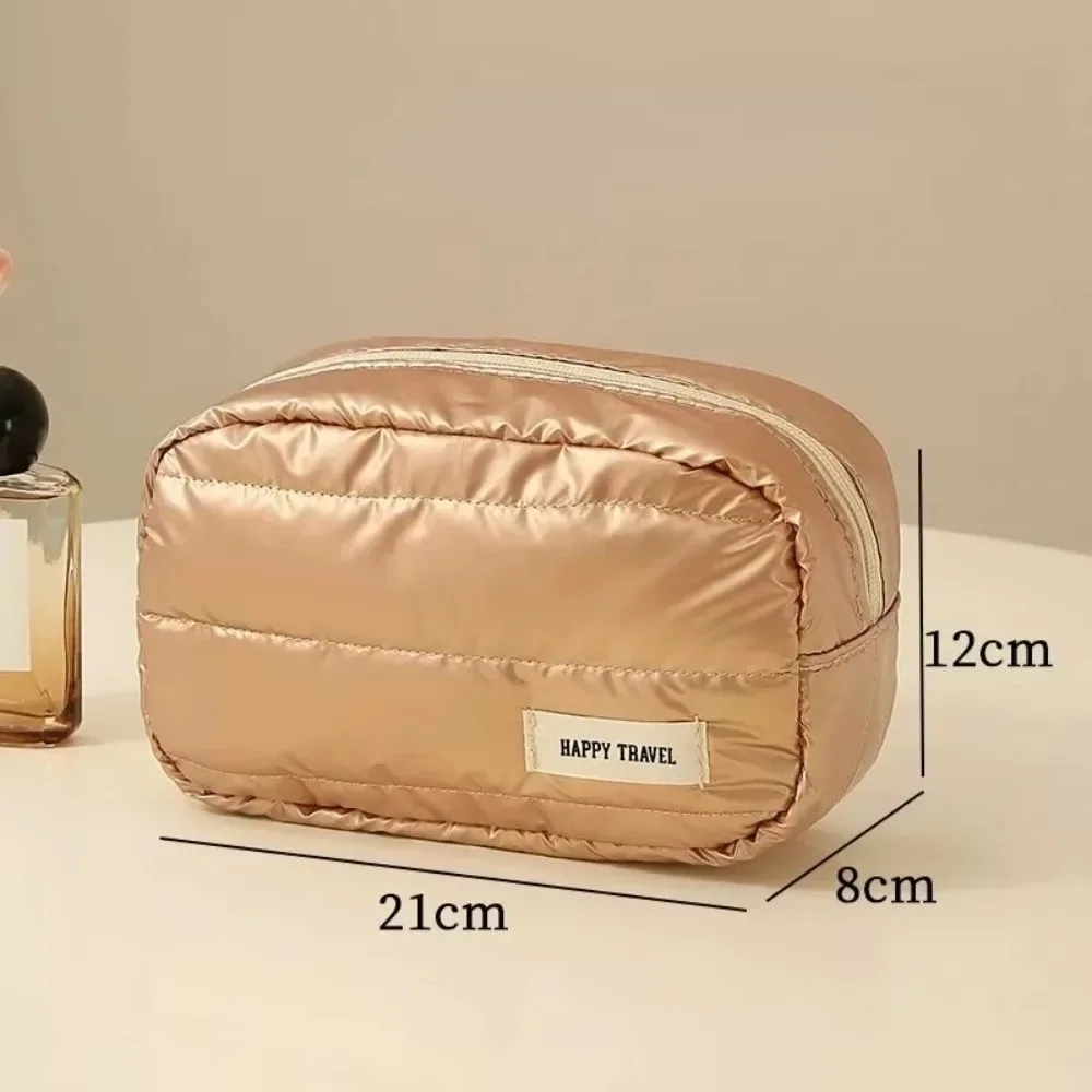 sac de maquillage matelassé de grande capacité, résistant aux chocs, étanche, trousse de toilette, pochette de rangement pour cosmétiques, pour femmes et filles