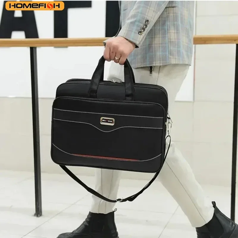sac à main d'affaires portable multi-poches homefish pour hommes, sacoche à bandoulière polyvalente de grande capacité pour le travail quotidien et les occasions décontractées
