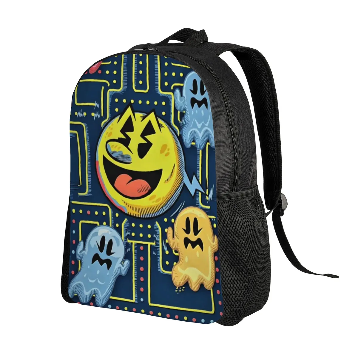 Sac à main Pac-Man pour la rentrée scolaire Jaune (5) Sac à dos rétro lavable