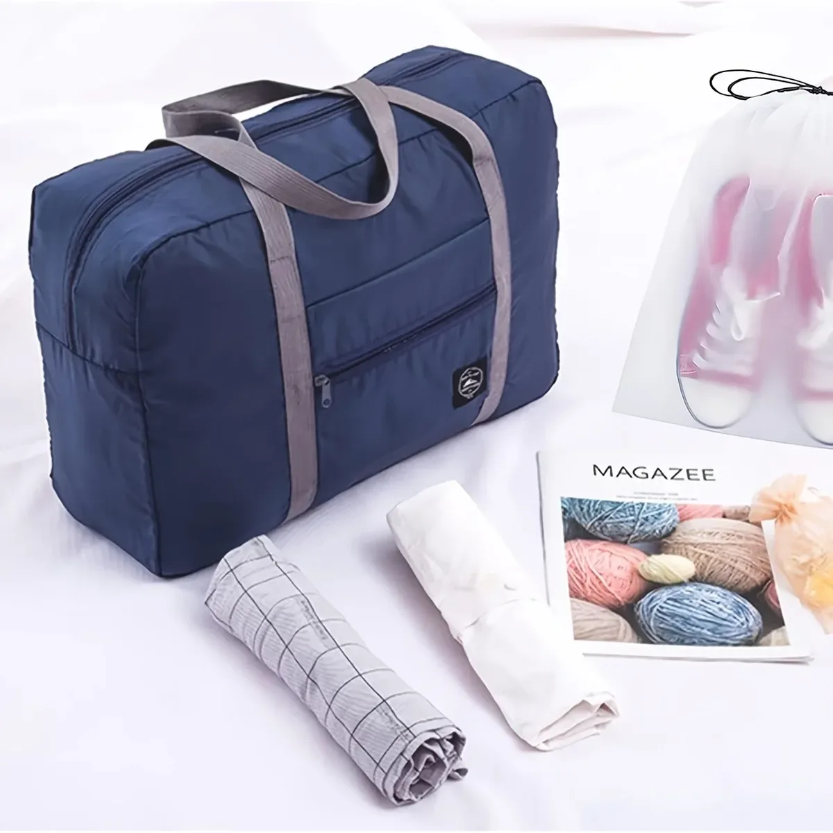 lot de 2 sacs de voyage pliables pour compagnies aériennes, sac de cabine, sac de week-end, sac de nuit, sac de transport pour l'hôpital, sac de sport pour femmes et hommes