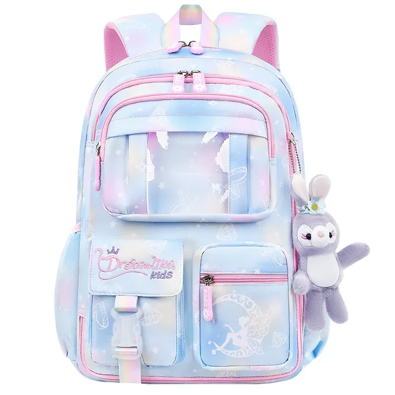 sac à dos d'école pour filles, 3 pièces, grande capacité, sac d'école pour enfants avec étui de transport pour crayons et repas, sac à dos de voyage, cadeau pour enfant