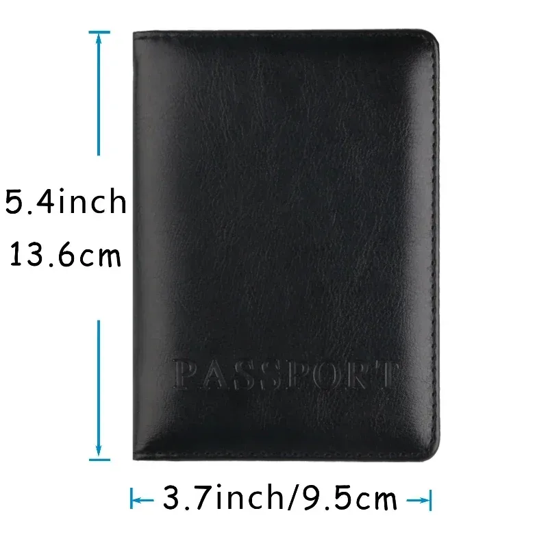 étui unisexe en cuir pu simple pour porte-passeport de voyage, housse de protection pour hommes et femmes, sac de rangement pour documents et billets, fente multi-cartes