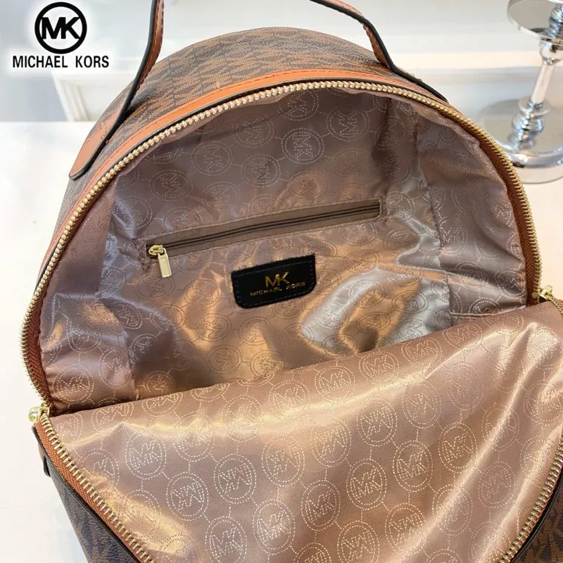 sac à dos décontracté et tendance pour femmes michael kors, modèle mk classique vintage à motif floral, sac de voyage multifonctionnel de luxe léger pour les vacances.