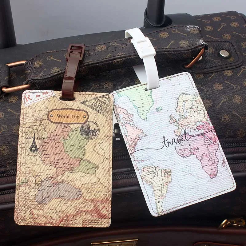 carte du monde créative, accessoires de voyage de haute qualité, étiquette de bagage, porte-carte d'identité d