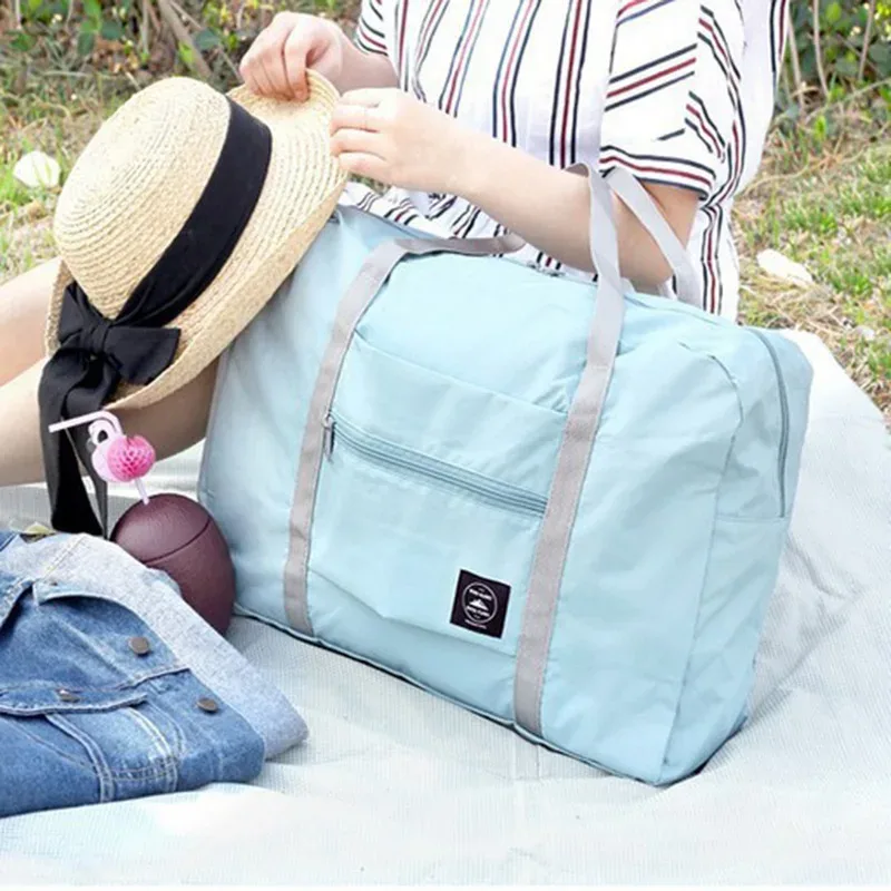 sac de voyage pliable de grande capacité, sac à main avec bandoulière, sac de rangement multifonctionnel anti-poussière