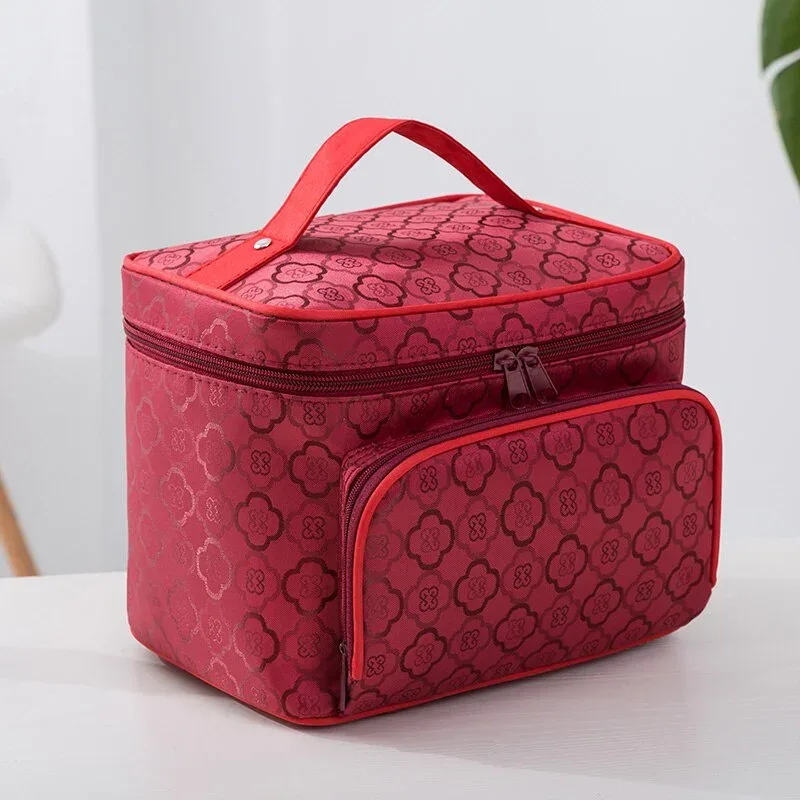 nouveau sac à cosmétiques à fleurs de grande capacité, boîte à cosmétiques à fermeture éclair, organisateurs de rangement, trousse de maquillage de toilette de voyage szl8061