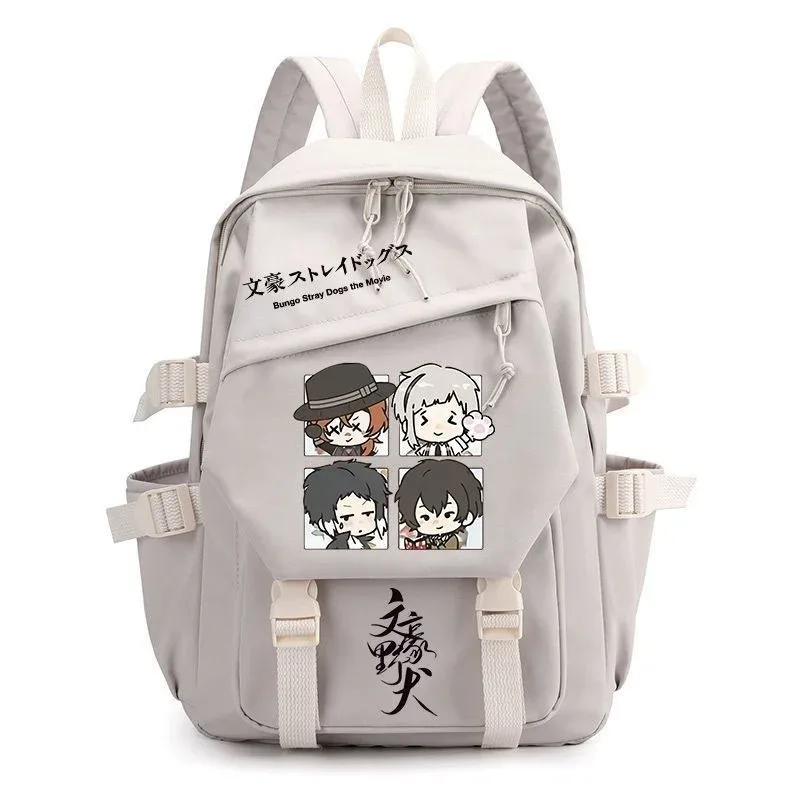 sac à dos anime bungo stray dogs cartoon, cartable pour adolescents, cartable pour hommes et femmes, mode cosplay, ordinateur portable, voyage en plein air, mochila