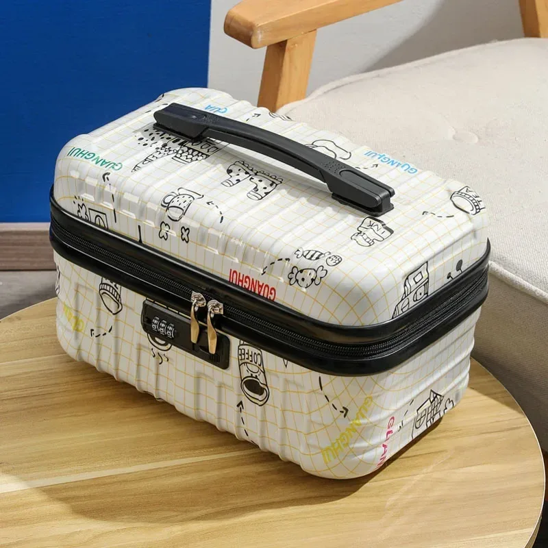 mini sac à cosmétiques portable 16 pouces, boîte à bagages pratique, petite mallette de rangement cadeau, boîte de voyage, protection par mot de passe