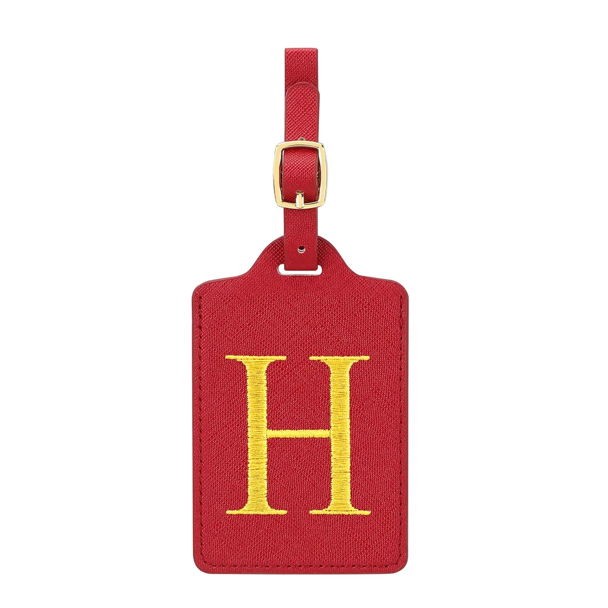 étiquettes de bagage miyin 26 lettres en cuir pu pour valises, protection de la vie privée, accessoires de voyage essentiels, rouge éclatant