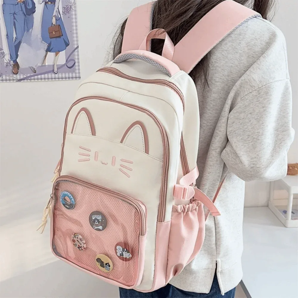 kawaii transparent ita sac à dos grande capacité double bandoulière double sac à bandoulière bricolage affichage sac à dos voyage