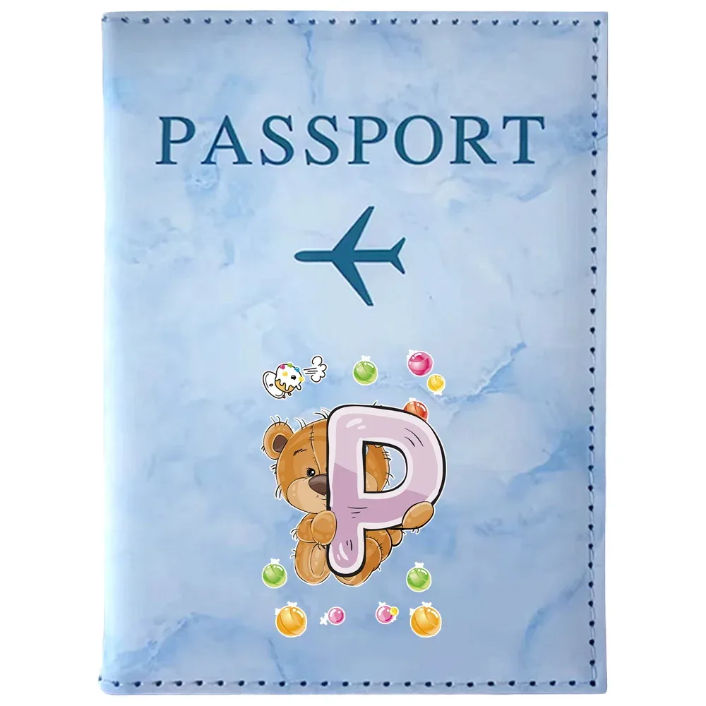 organisateur de passeport au design vintage classique, porte-carte de crédit, étui de voyage pour hommes et femmes, impression de lettres d'ours