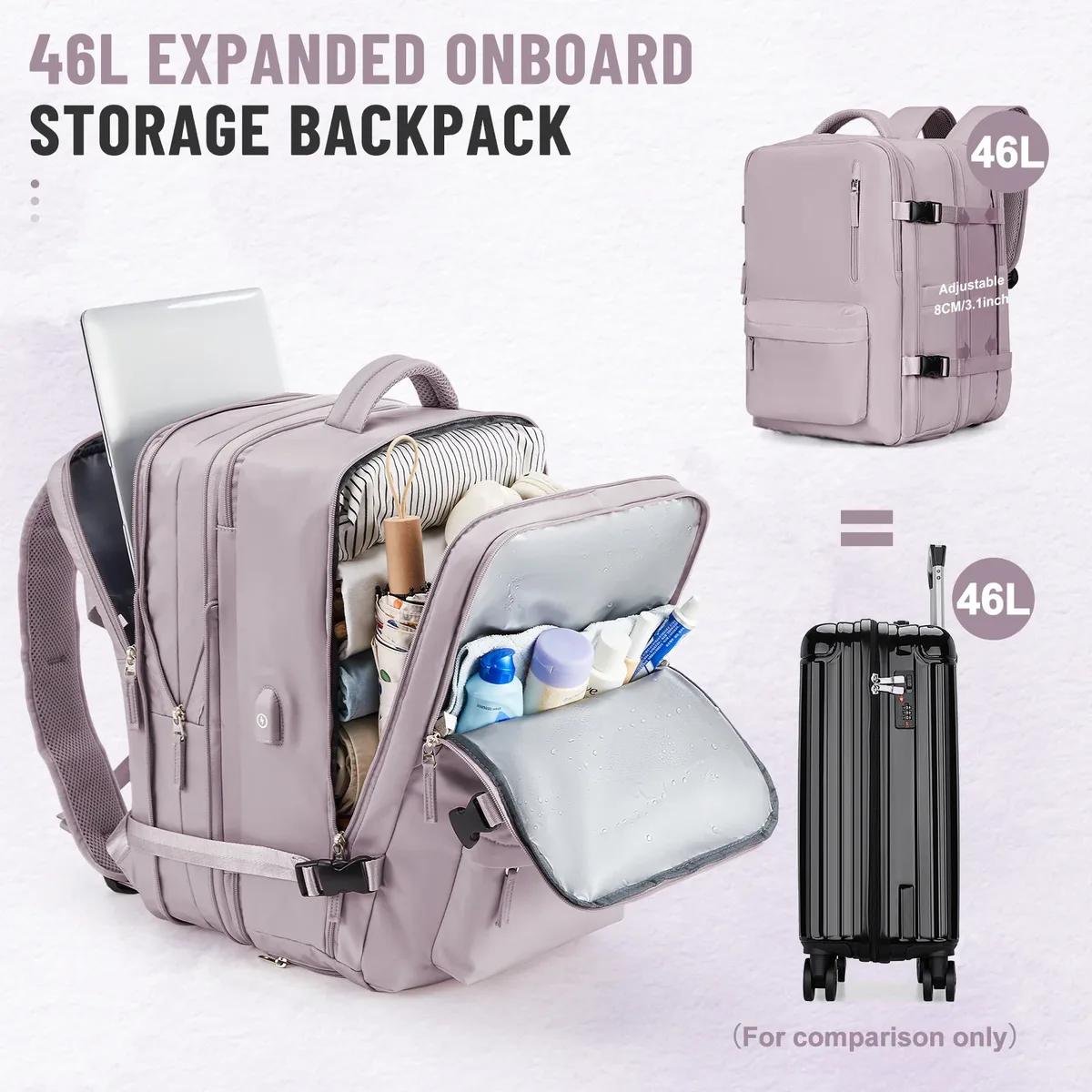 sac à dos de voyage aérien étanche pour hommes et femmes, bagages à main, sacs pour ordinateur portable, grande capacité, sac initié, 6 000