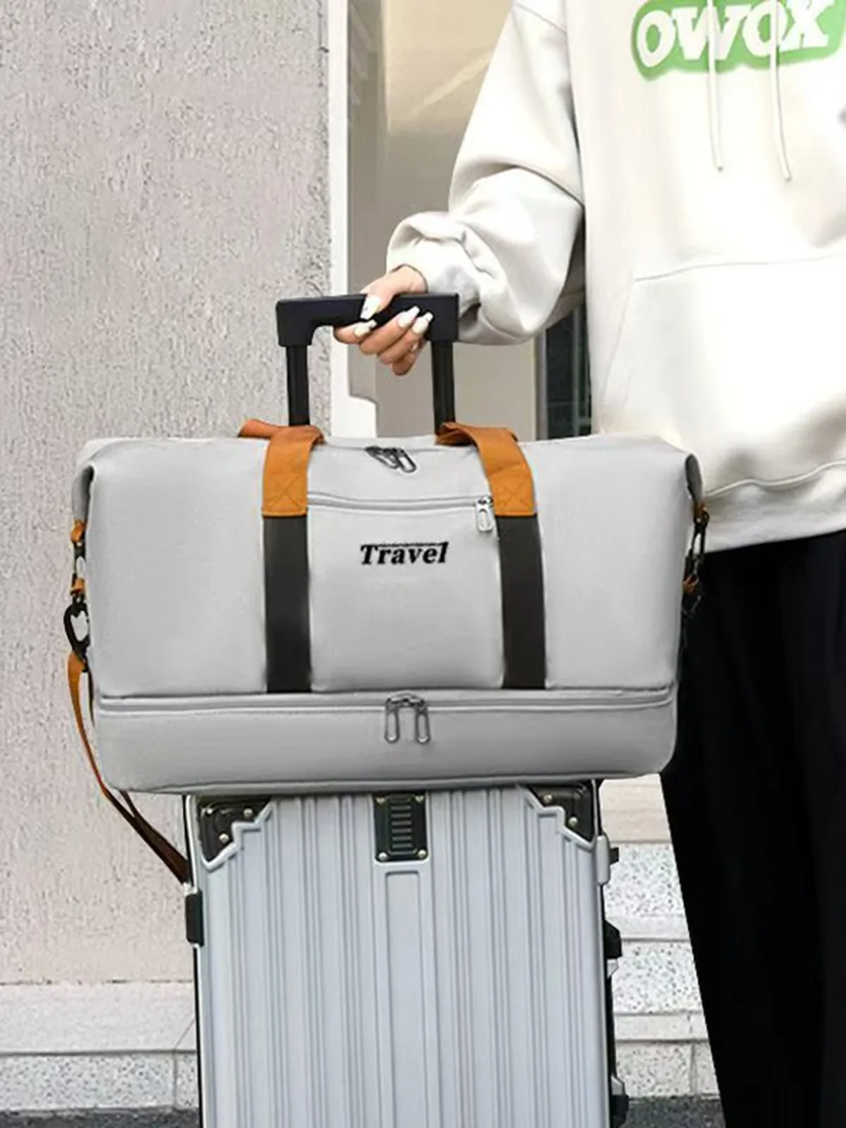 sac de sport portable grande capacité, sac de voyage pouvant être porté en bandoulière, grand sac fourre-tout de voyage, sac de sport