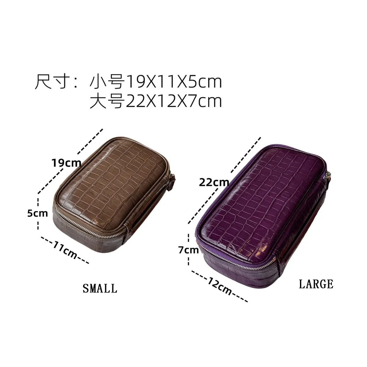 sac à cosmétiques portable en cuir de vachette véritable à motif crocodile, nouveau sac de toilette de voyage en cuir véritable, sac à maquillage pour femmes
