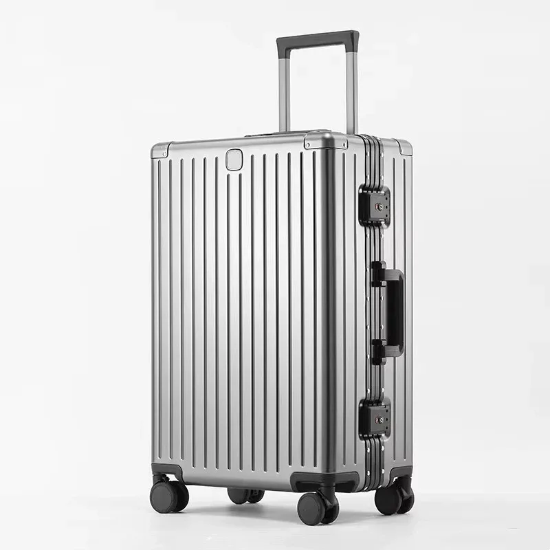 valise de luxe en alliage d'aluminium et de magnésium à 100%, avec roulettes pivotantes, serrure tsa, bagages à roulettes pour femmes, voyage 20/24/26/29 pouces