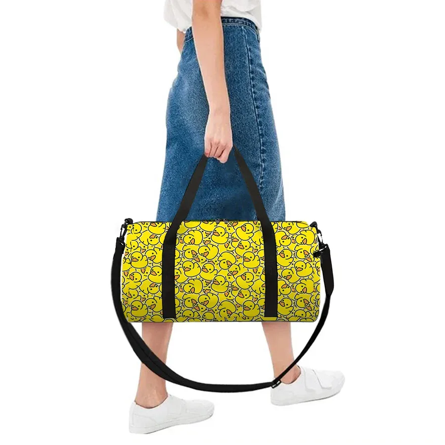 grand sac de voyage motif canard jaune, fourre-tout multifonctionnel, sacs à main imperméables, sacs de sport pour garçons/filles, sac de fitness
