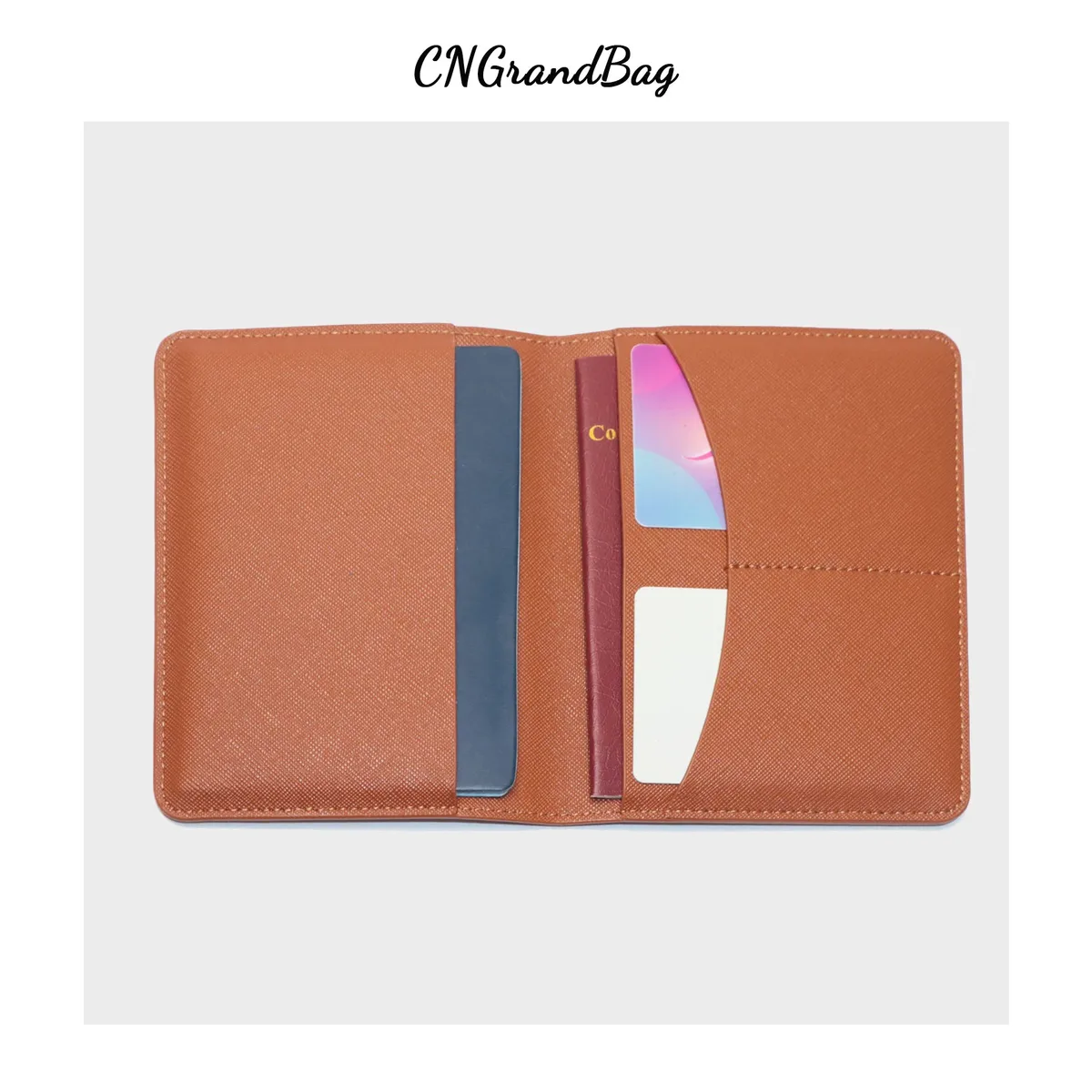 dropshipping - porte-passeport en cuir pu saffiano avec lettres initiales monogrammées gratuites et ensemble d'étiquettes de bagages - accessoires de voyage