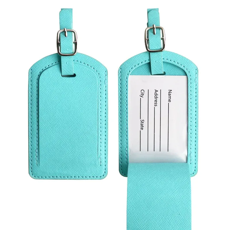 saffiano-étiquette de bagage en cuir pu, étiquette d'embarquement de voyage, multi-documents