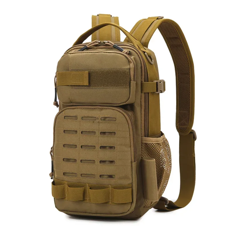 sac à dos de pêche au leurre multi-poches de grande capacité, sac à dos d'extérieur multifonctionnel imperméable et résistant à l'usure à une épaule