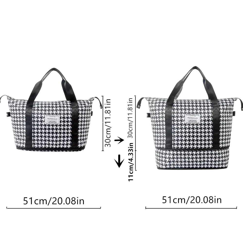 sac de voyage à main à motif imprimé tendance, grande capacité, extensible, multifonctionnel, pliable, portable
