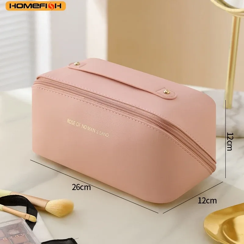 homefish trousse de rangement cosmétique de luxe à fermeture éclair, organisateur de maquillage portable de voyage, trousse de toilette pour femmes