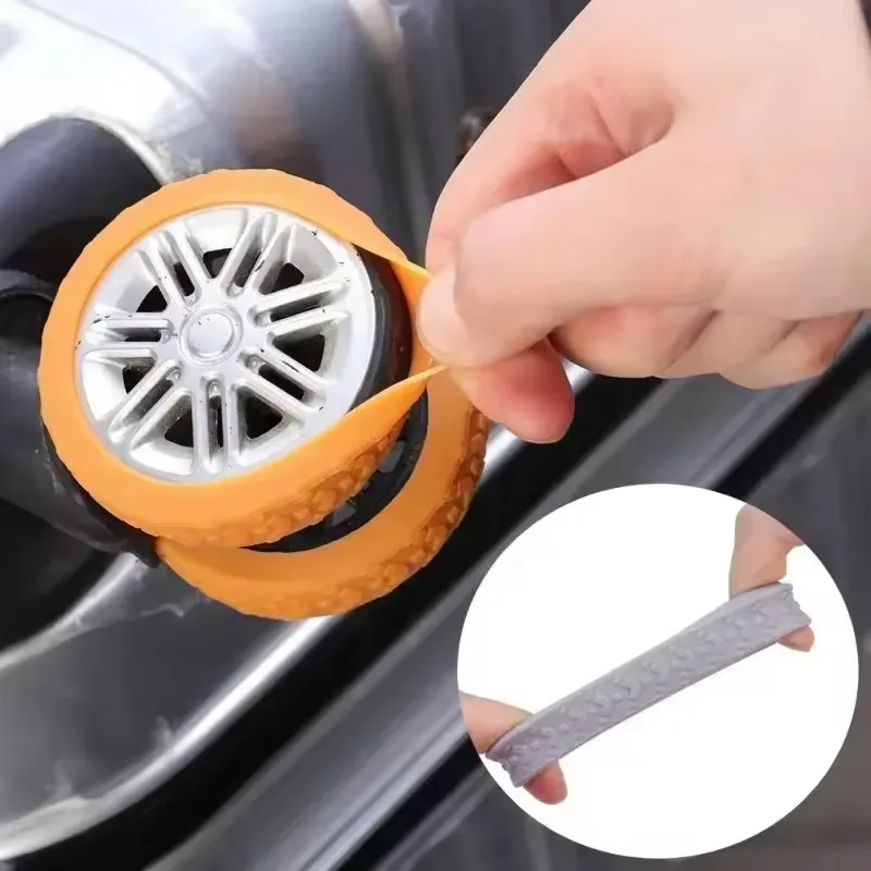 8 protections en silicone pour roulettes de valise, réduisant le bruit, pour bagages de voyage