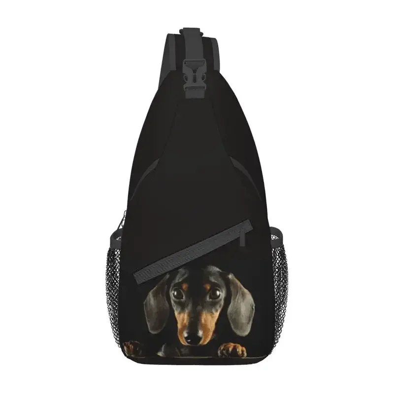 sac à bandoulière teckel nuit étoilée pour cyclisme camping hommes blaireau saucisse wiener chien bandoulière poitrine sac à dos épaule sac à dos
