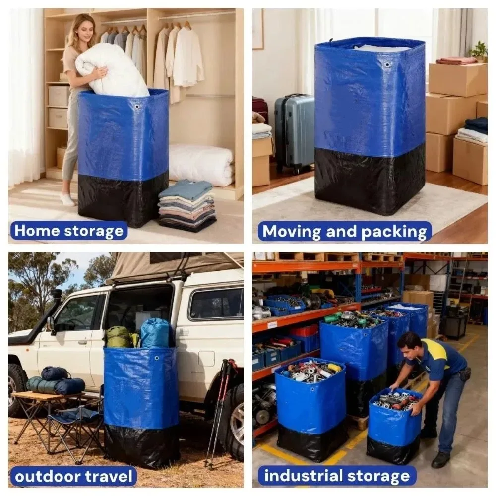 sac tissé imperméable pour la logistique, sac de transport express renforcé, sacs de déménagement grande capacité, sac d'emballage pour la maison