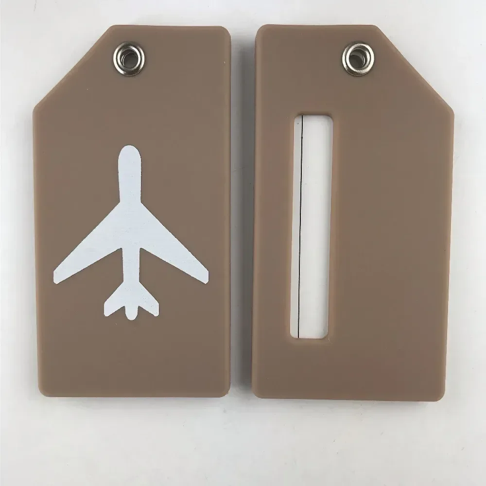 1 étiquette de bagage en silicone, couleur unie, tendance, porte-nom et adresse pour valise, accessoires de voyage