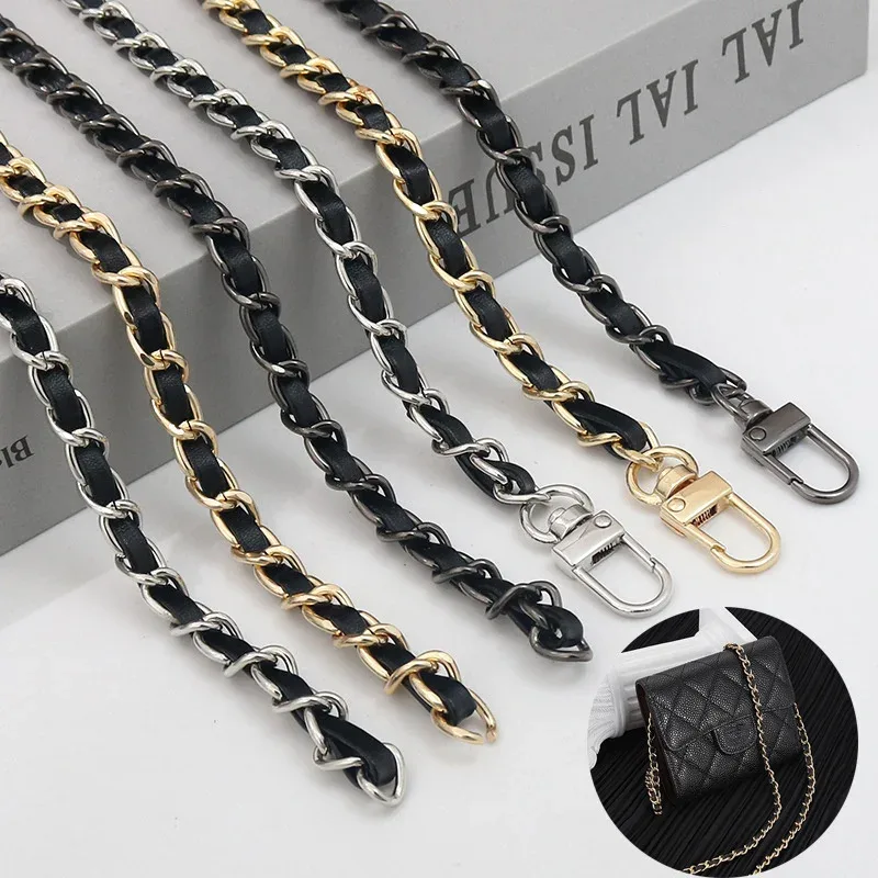 30/60/100/120/140cm cuir pu + chaîne en métal sac à bandoulière sangle pour femmes sac de mode sac à bandoulière dame bracelet en cuir pour sac à main